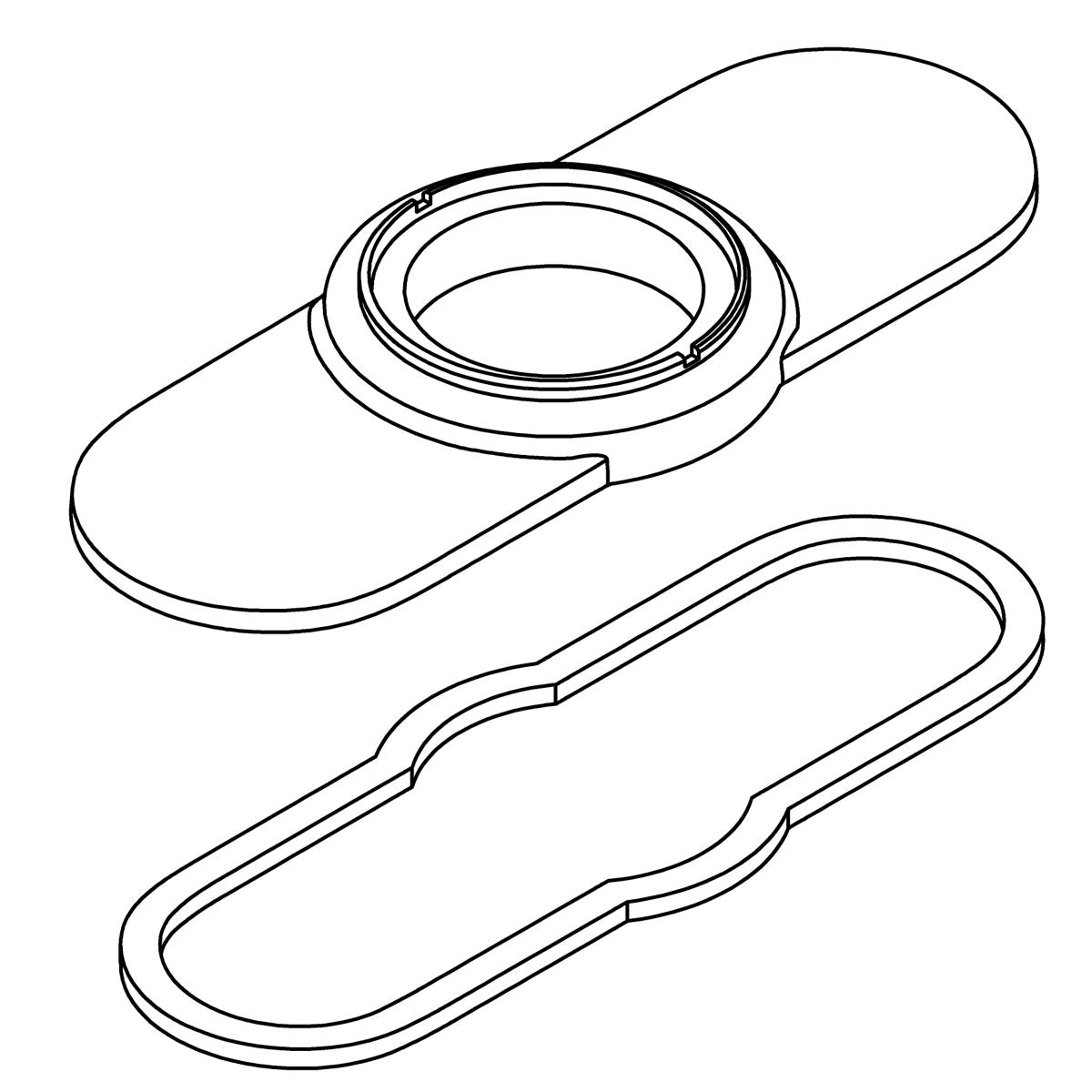 KOHLER Service Kit, 3-Hole Escutcheon - Matte Black, K-1421947-BL