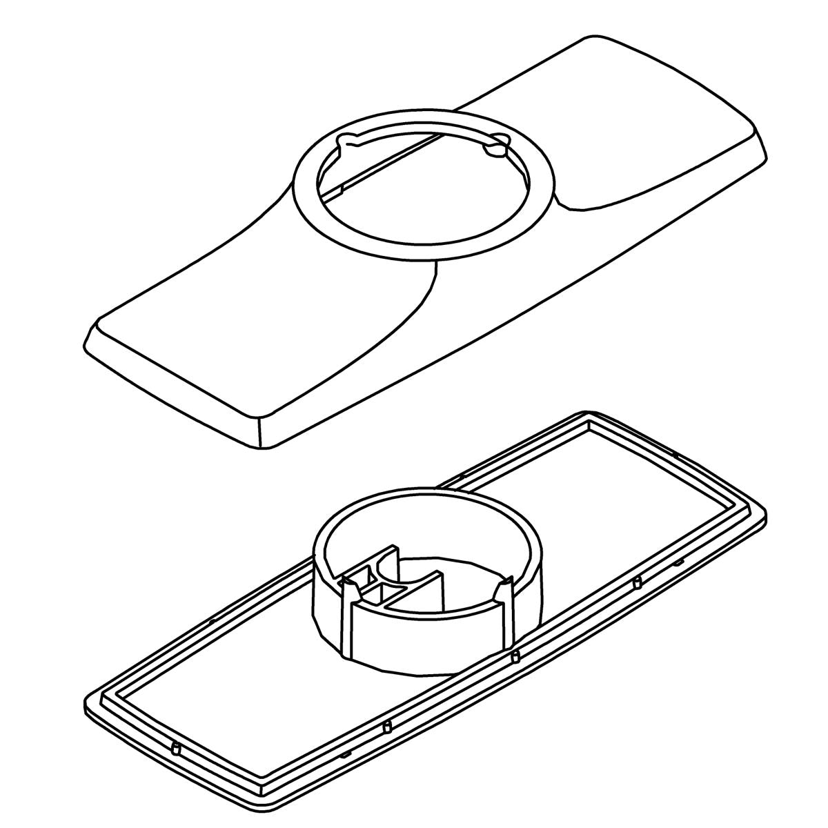 KOHLER Kit, Three Hole Escutcheon - Matte Black, K-1422701-BL