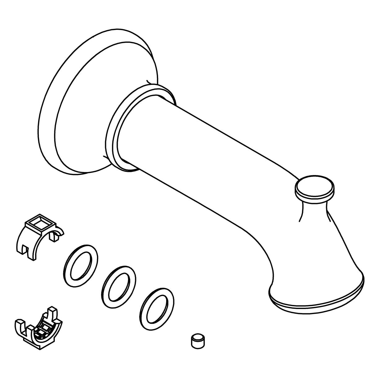 KOHLER Tub Spout Assembly - Matte Black, K-1425302-BL