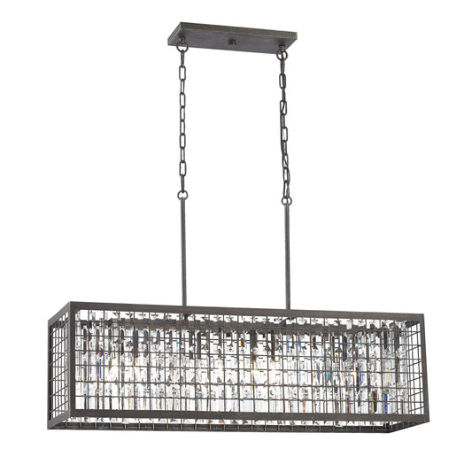 ELK SHOWROOM 14341/4 Nadina 37'' Wide 4-Light Linear Chandelier - Silverdust Iron