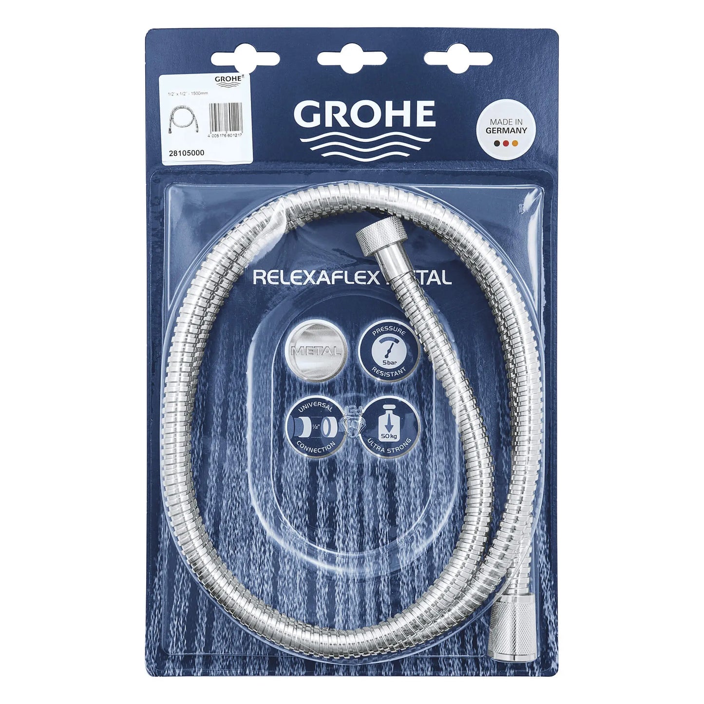 GROHE 28105000 59" Metal Shower Hose - Chrome
