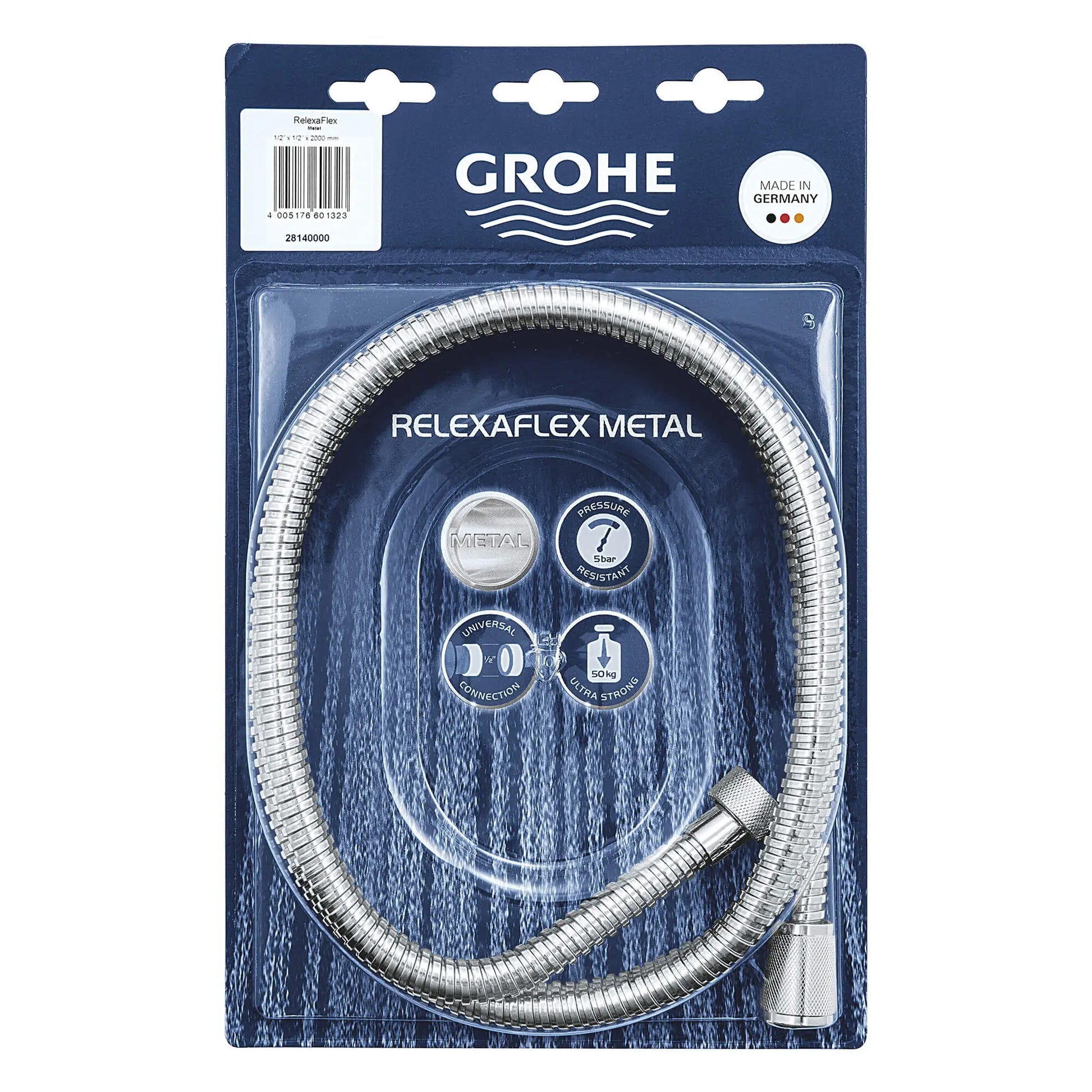 GROHE 28140000 79" Metal Shower Hose - Chrome