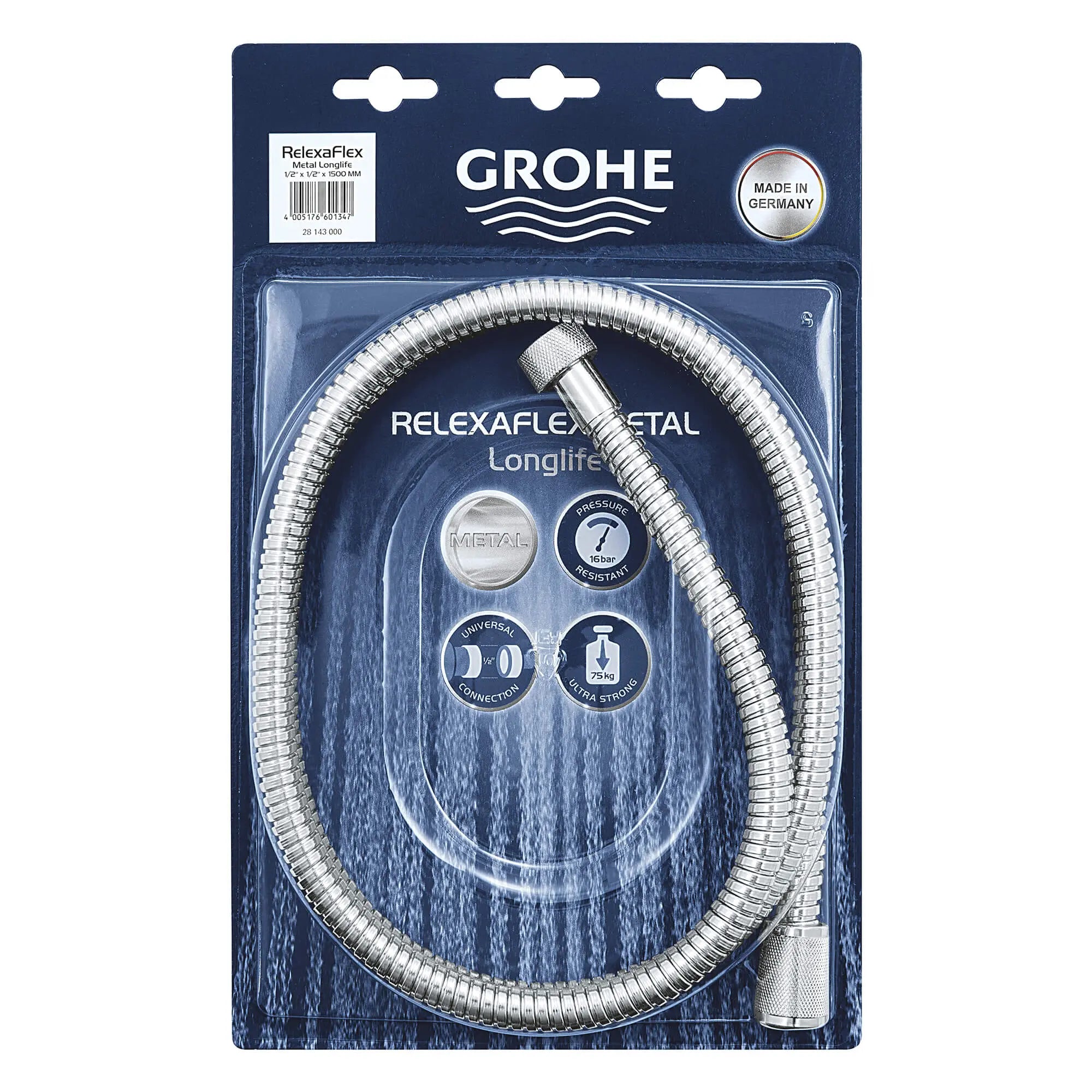 GROHE 28143001 Universal 59" Metal Shower Hose - Chrome