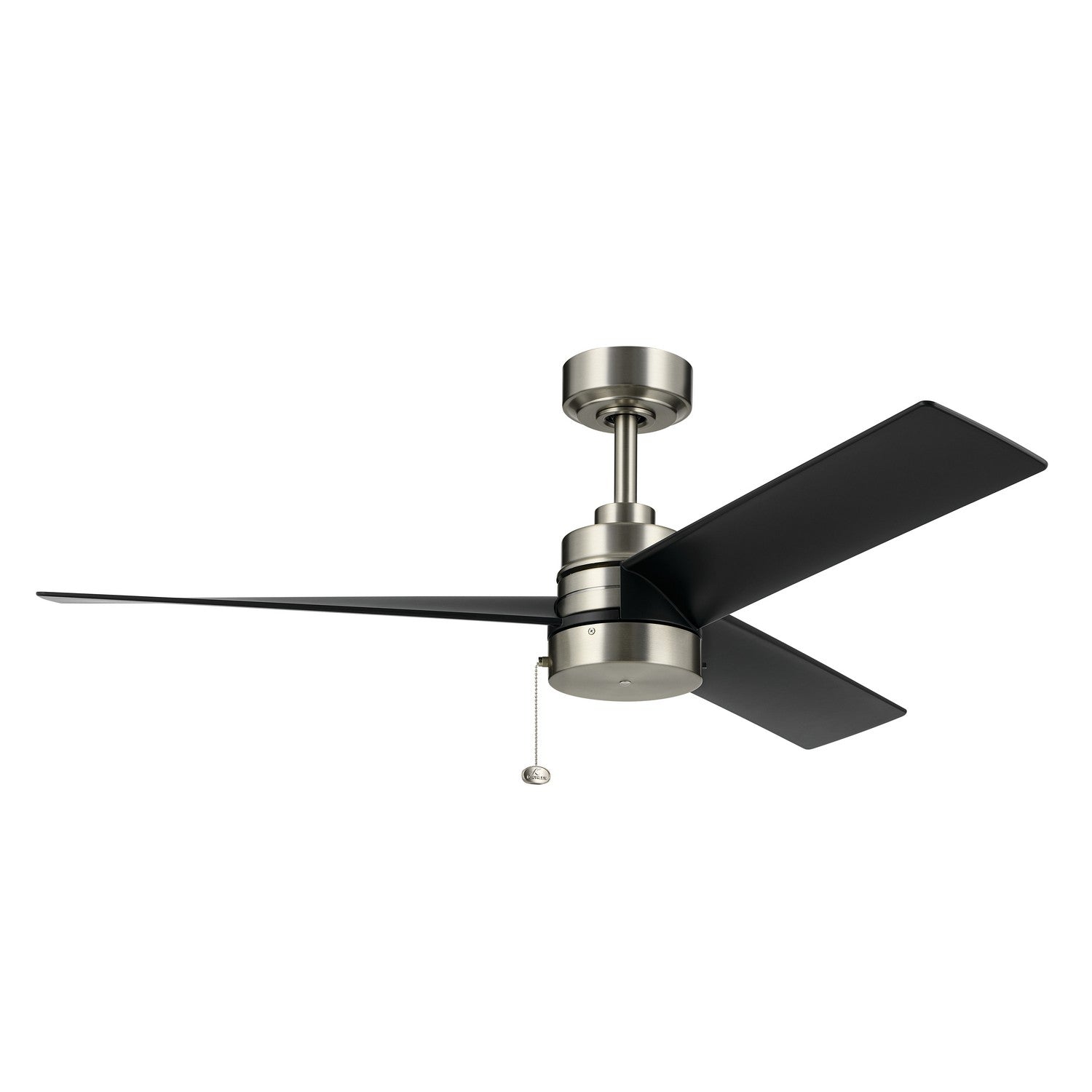 KICHLER 300375NI 52 Inch Spyn Lite Fan In Brushed Nickel With Black Blades