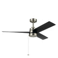 KICHLER 300375NI 52 Inch Spyn Lite Fan In Brushed Nickel With Black Blades