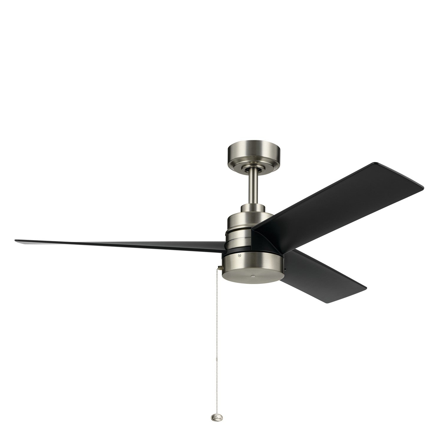 KICHLER 300375NI 52 Inch Spyn Lite Fan In Brushed Nickel With Black Blades