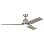 KICHLER 310254NI 54 Inch Fit Ceiling Fan With Satin Etched Cased Opal Glass In Brushed Nickel With Silver Blades