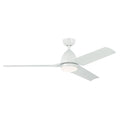 KICHLER 310254WH 54 Inch Fit Ceiling Fan With Satin Etched Cased Opal Glass In White With White Blades