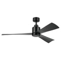 KICHLER 310452SBK 52 Inch True Ceiling Fan In Satin Black With Satin Black Blades