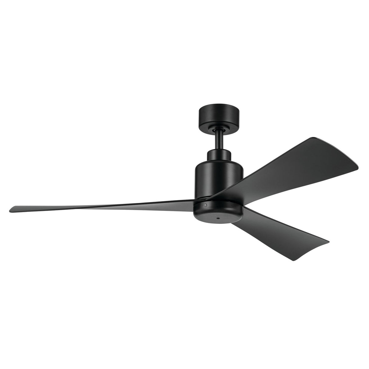 KICHLER 310452SBK 52 Inch True Ceiling Fan In Satin Black With Satin Black Blades