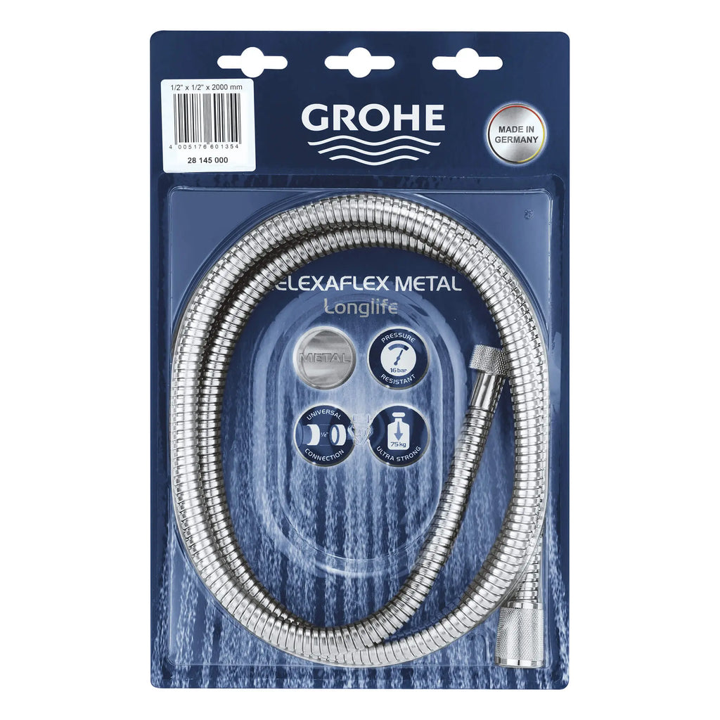 GROHE 28145001 Universal 79" Metal Shower Hose - Chrome