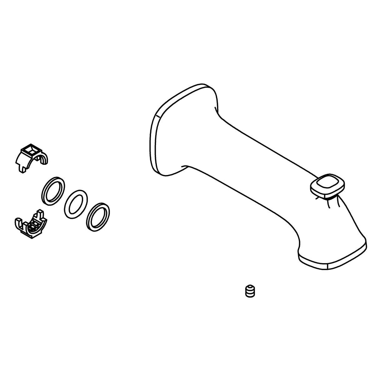 KOHLER Assembly, Tub Spout - Matte Black, K-1441859-BL