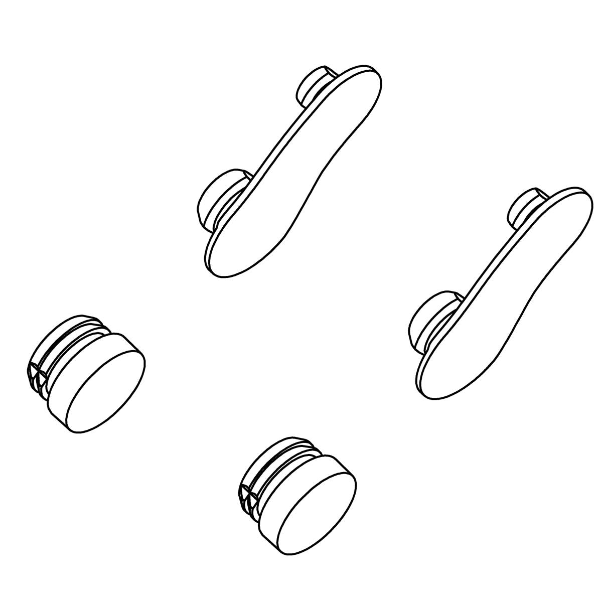 KOHLER Seat Bumpers Kit - Honed Black, K-1442407-HB1