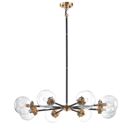 ELK SHOWROOM 14433/8 Boudreaux 36'' Wide 8-Light Chandelier - Matte Black with Antique Gold