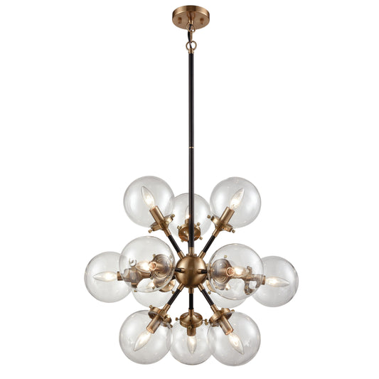 ELK SHOWROOM 14434/12 Boudreaux 25'' Wide 12-Light Chandelier - Matte Black with Antique Gold