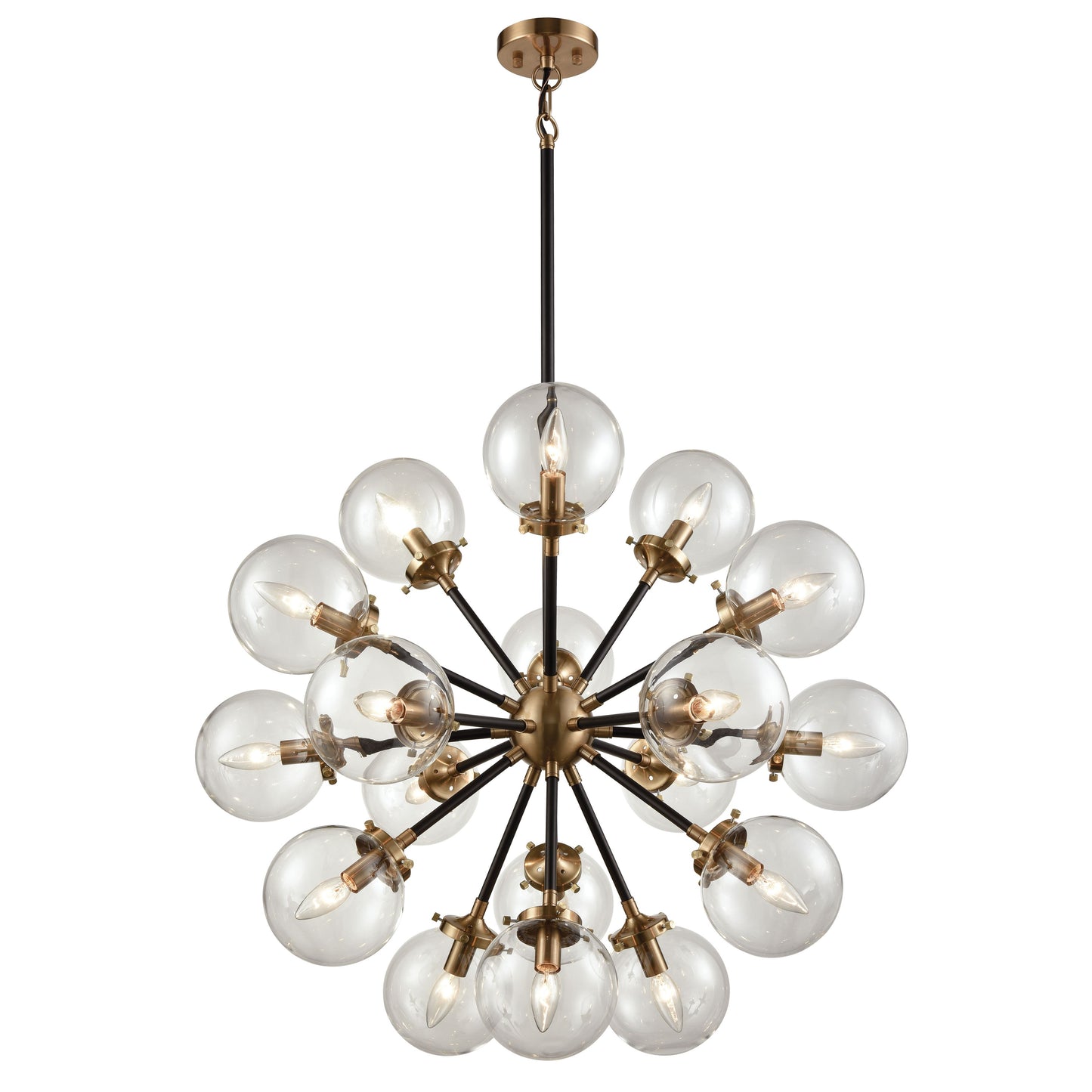 ELK SHOWROOM 14435/18 Boudreaux 32'' Wide 18-Light Chandelier - Matte Black with Antique Gold