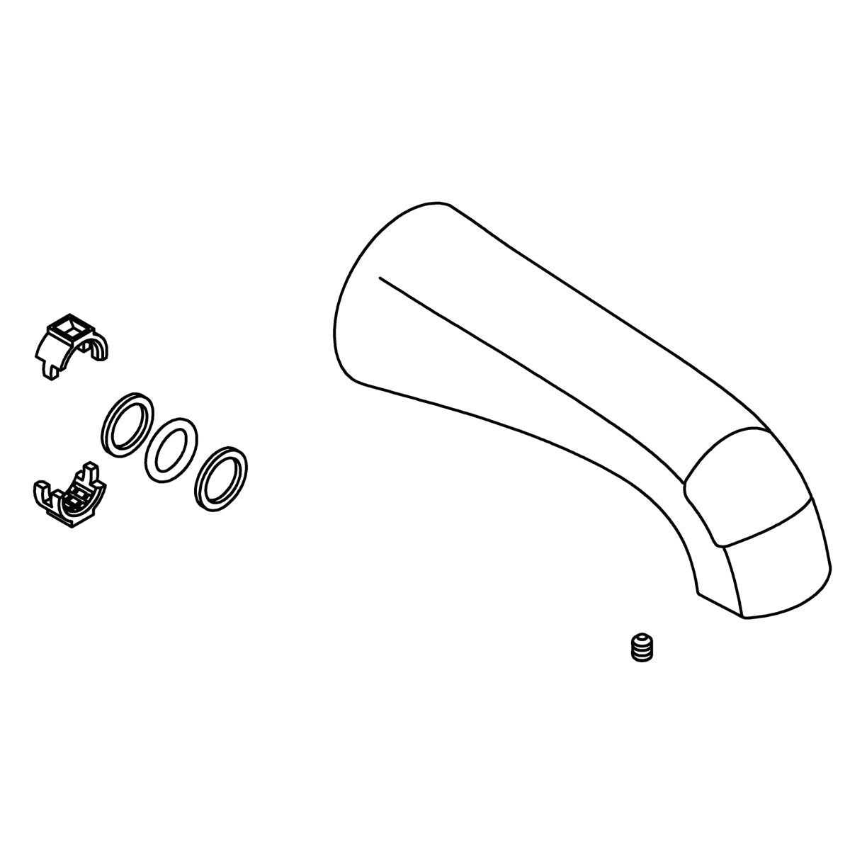 KOHLER Assembly, Tub Spout - Matte Black, K-1444188-BL