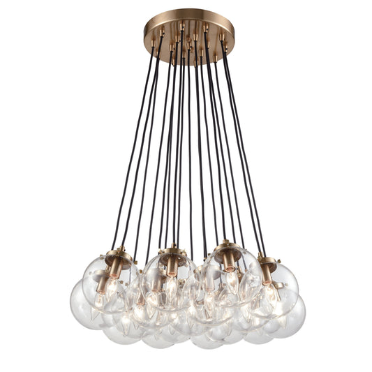 ELK SHOWROOM 14466/17 Boudreaux 29'' Wide 17-Light Chandelier - Matte Black with Antique Gold