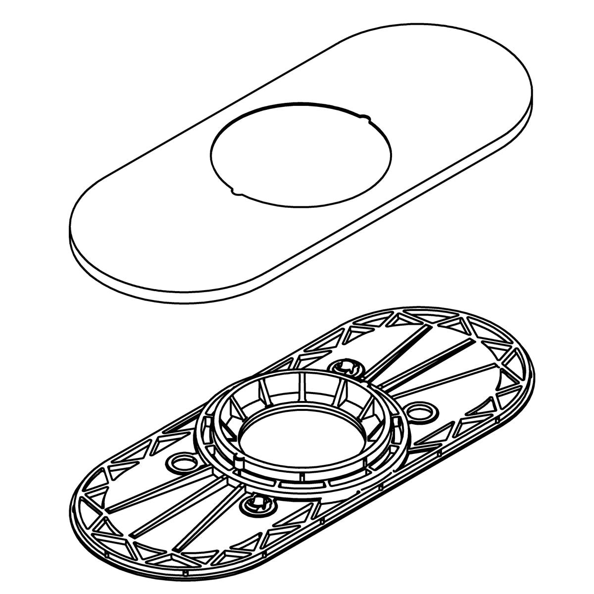 KOHLER Escutcheon Kit - Vibrant Brushed Moderne Brass, K-1447392-2MB