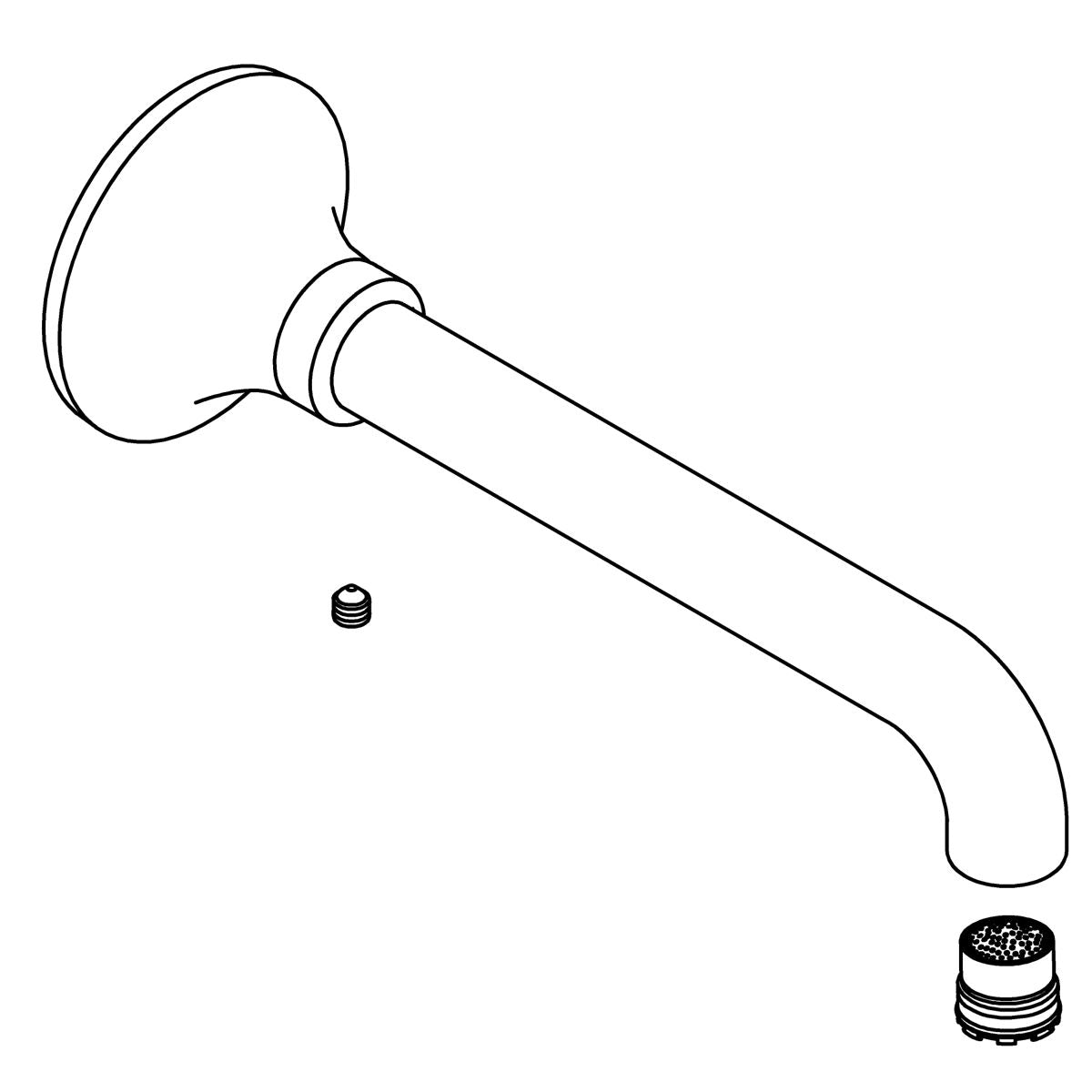 KOHLER Spout Kit W/ Set Screw - Matte Black w/Moderne Brass Trim, K-1447718-BMB