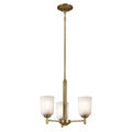 KICHLER 43670NBR Shailene 15.25" 3-Light Mini Chandelier With Clear Satin Etched Glass In Natural Brass