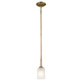 KICHLER 43674NBR Shailene 11" 1-Light Mini Pendant With Clear Satin Etched Glass In Natural Brass