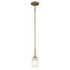 KICHLER 43674NBR Shailene 11" 1-Light Mini Pendant With Clear Satin Etched Glass In Natural Brass