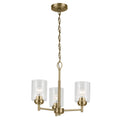 KICHLER 44029NBR Winslow 15.5" 3-Light Chandelier With Clear Seeded Glass In Natural Brass