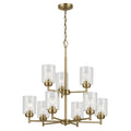 KICHLER 44031NBR Winslow 27" 9-Light Chandelier With Clear Seeded Glass In Natural Brass