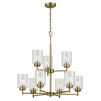KICHLER 44031NBR Winslow 27" 9-Light Chandelier With Clear Seeded Glass In Natural Brass