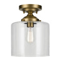KICHLER 44033NBR Winslow 10.75" 1-Light Semi Flush With Clear Seeded Glass In Natural Brass