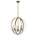 KICHLER 44034NBR Winslow 30.75" 3-Light Chandelier With Clear Seeded Glass In Natural Brass