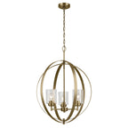 KICHLER 44034NBR Winslow 30.75" 3-Light Chandelier With Clear Seeded Glass In Natural Brass