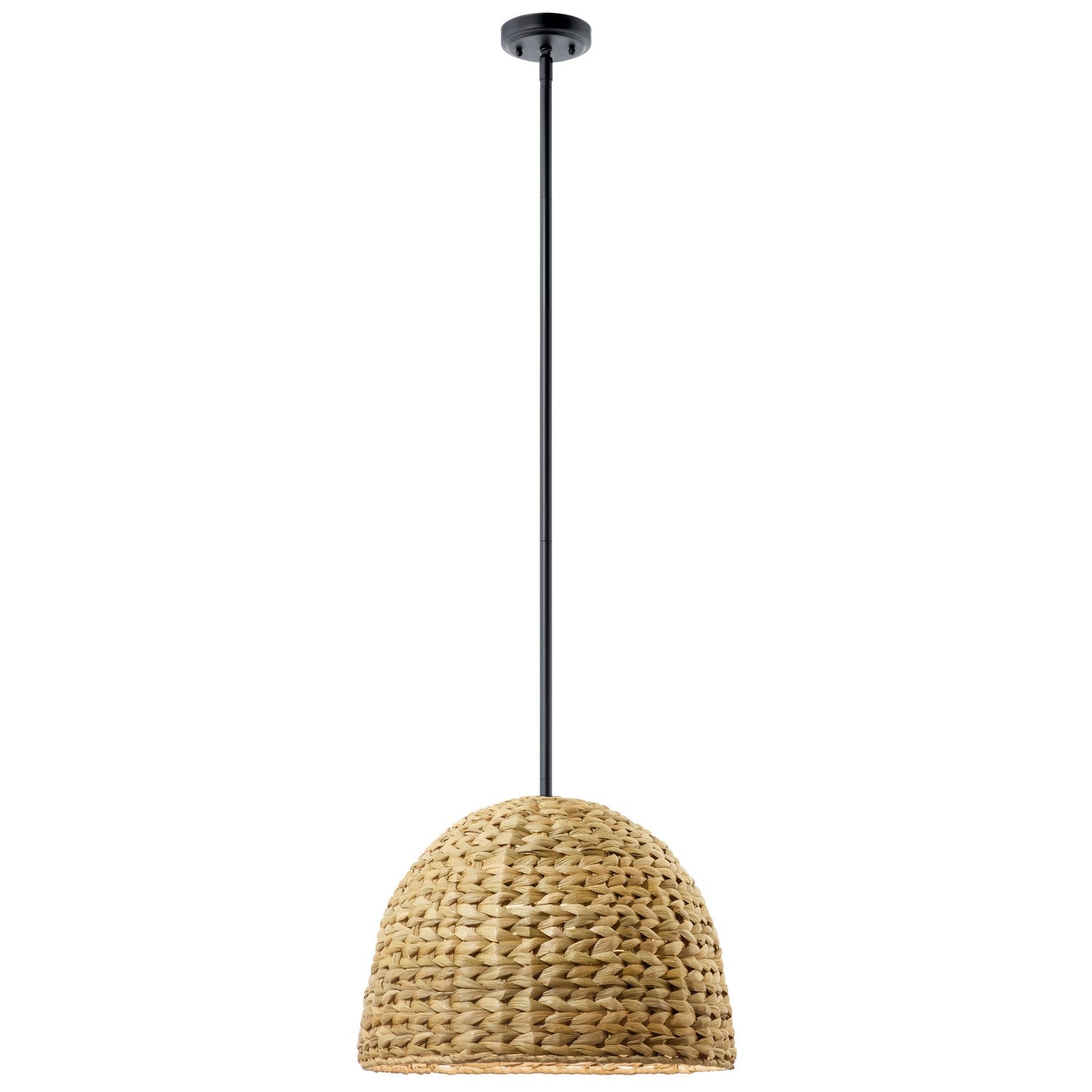 KICHLER 44399BK Raffiana 14" 1-Light Pendant With Opal Glass In Black