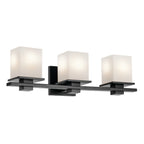 KICHLER 45151BK Tully 24" 3-Light Vanity Light With Satin Etched Cased Opal Glass In Black