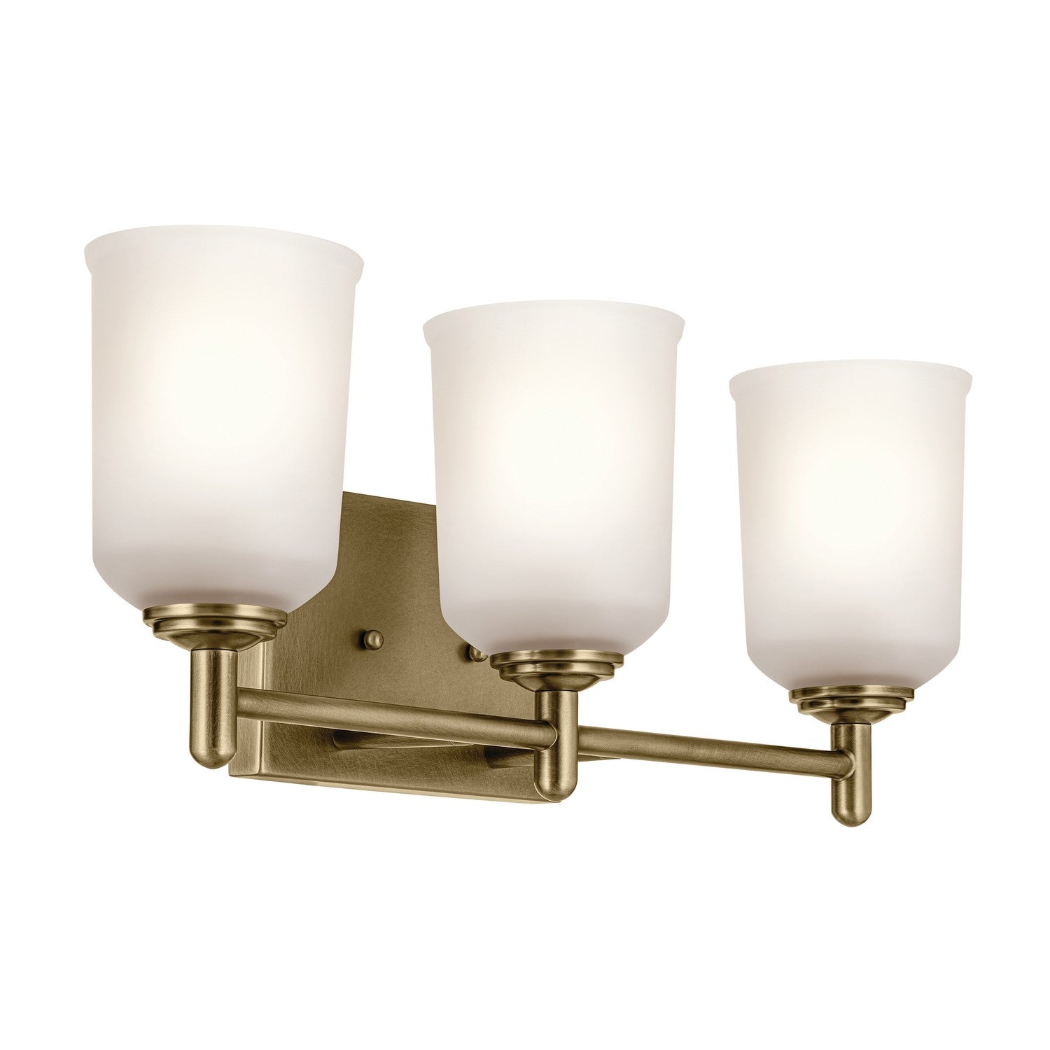 KICHLER 45574NBR Shailene 21" 3-Light Vanity Light With Clear Satin Etched Glass In Natural Brass