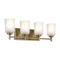 KICHLER 45575NBR Shailene 29.75" 4-Light Vanity Light With Clear Satin Etched Glass In Natural Brass