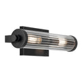 KICHLER 45648BK Azores 16" 2-Light Wall Sconce With Clear Fluted Glass In Black
