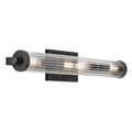 KICHLER 45649BK Azores 25" 4-Light Linear Vanity With Clear Fluted Glass In Black