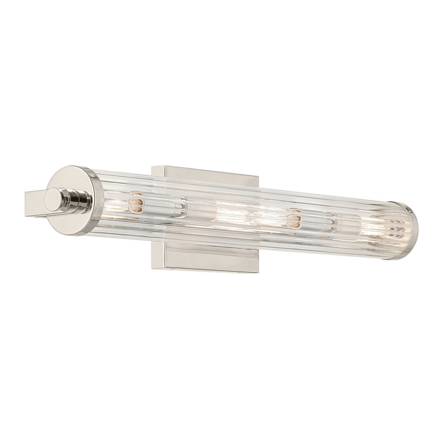 KICHLER 45649PN Azores 25" 4-Light Linear Vanity With Clear Fluted Glass In Polished Nickel