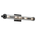 KICHLER 45650BK Azores 32"5-Light Linear Vanity With Clear Fluted Glass In Black