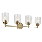 KICHLER 45887NBR Winslow 30" 4-Light Vanity Light With Clear Seeded Glass In Natural Brass