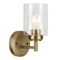 KICHLER 45910NBR Winslow 9.25" 1-Light Wall Sconce With Clear Seeded Glass In Natural Brass