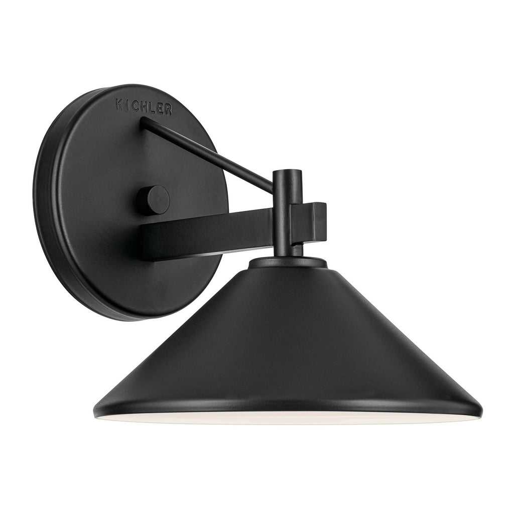 KICHLER 49059BK Ripley 8" 1-Light Outdoor Wall Light In Black