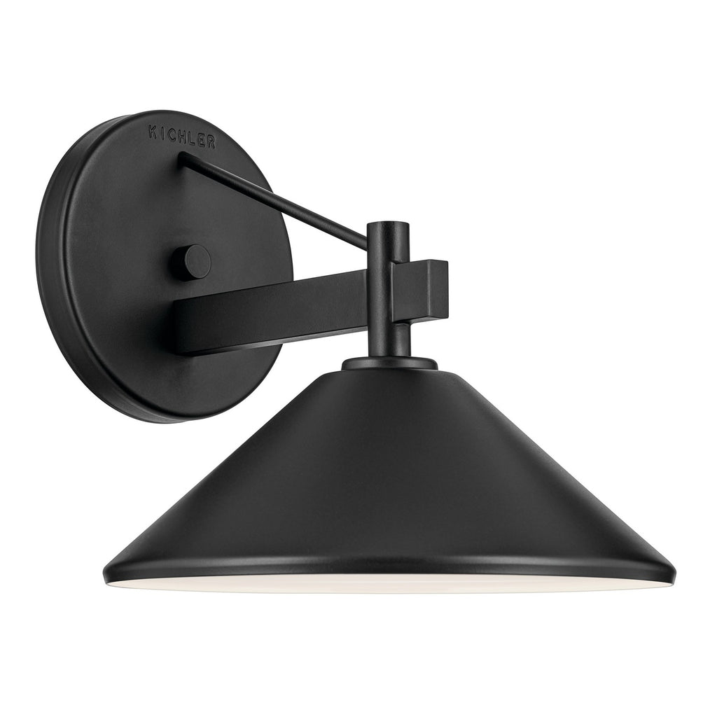KICHLER 49060BK Ripley 10" 1-Light Outdoor Wall Light In Black