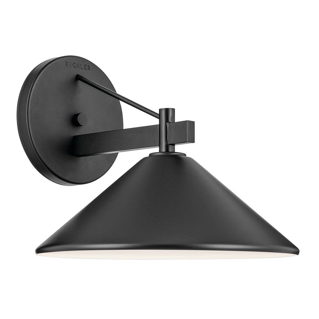 KICHLER 49061BK Ripley 12" 1-Light Outdoor Wall Light In Black