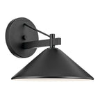 KICHLER 49061BK Ripley 12" 1-Light Outdoor Wall Light In Black