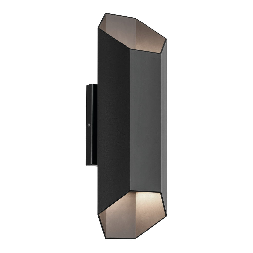 KICHLER 49608BKLED Estella 16.5" Led 2-Light Outdoor Wall Light In Black