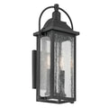 KICHLER 49714BKT Harbor Row 18.5" 2-Light Outdoor Wall Light With Clear Seeded Glass In Textured Black