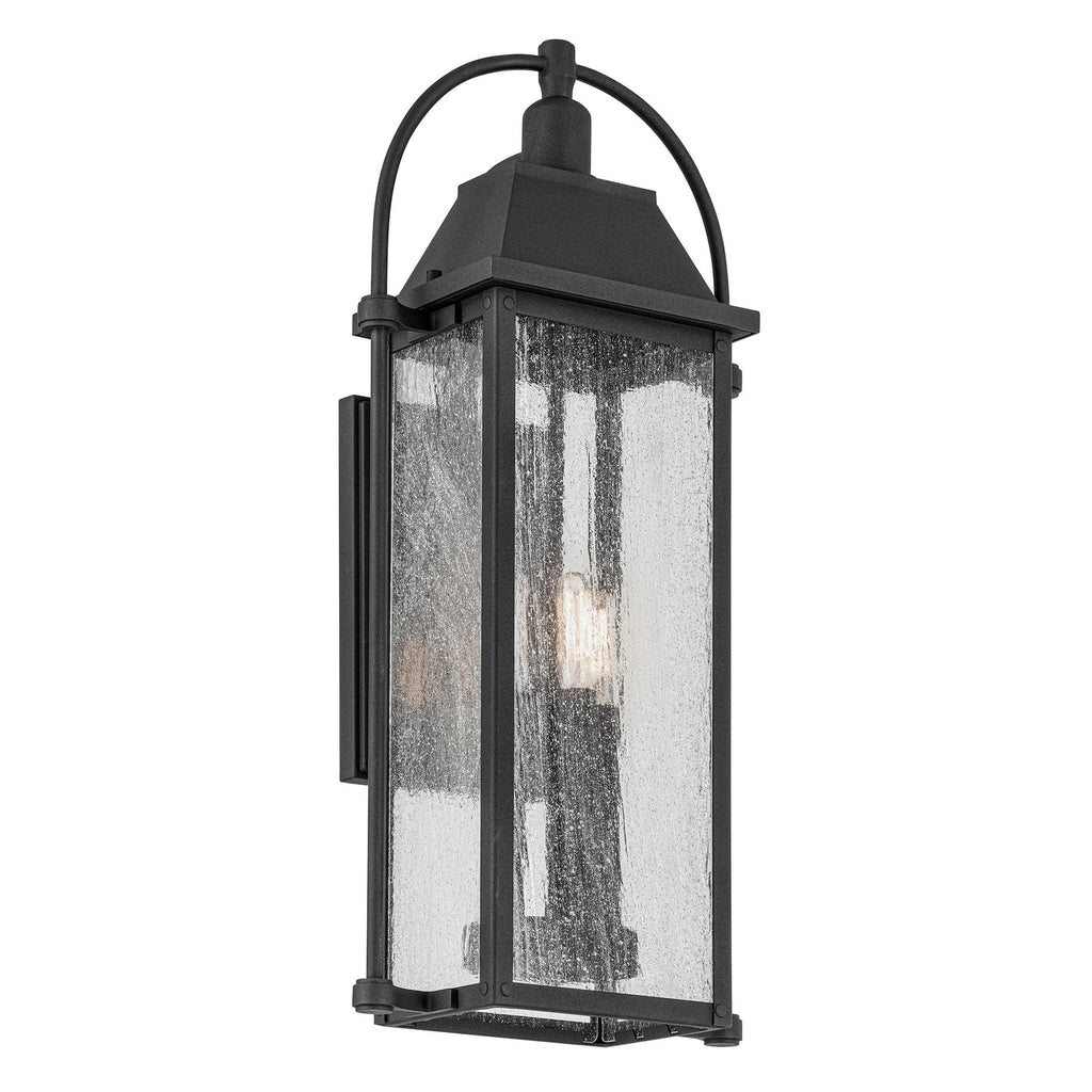 KICHLER 49715BKT Harbor Row 23.25" 3-Light Outdoor Wall Light With Clear Seeded Glass In Textured Black
